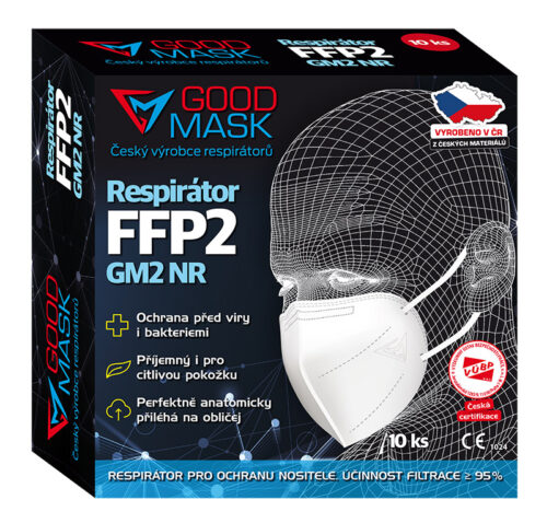Český respirátor FFP2 GOOD MASK - Černý (10ks) - Image 3