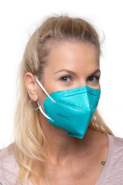 Český respirátor FFP2 GOOD MASK - Tyrkysový (10ks)